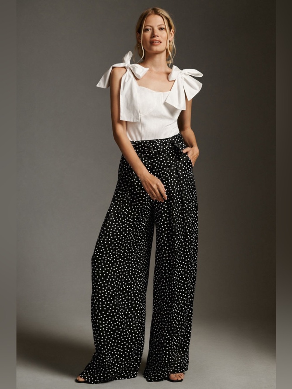 Maeve Anthropologie Wide Leg Pants Polka Dot Women’s size 4